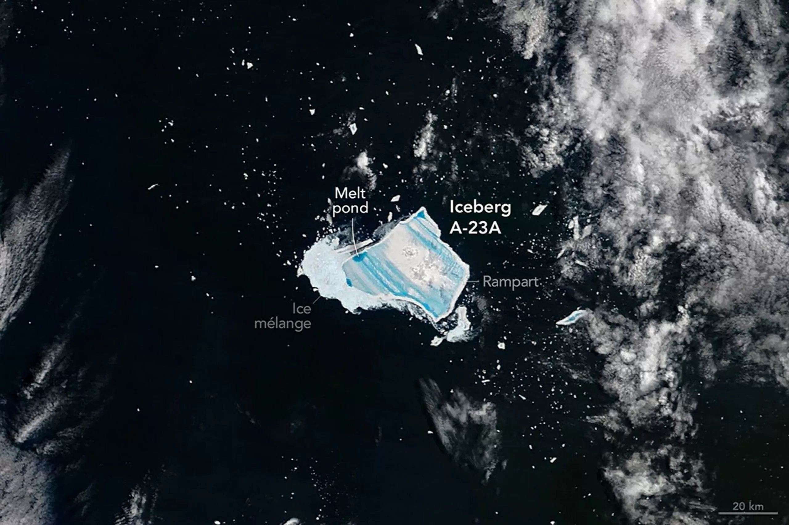 Foto mostra o maior iceberg do mundo prestes a colapsar