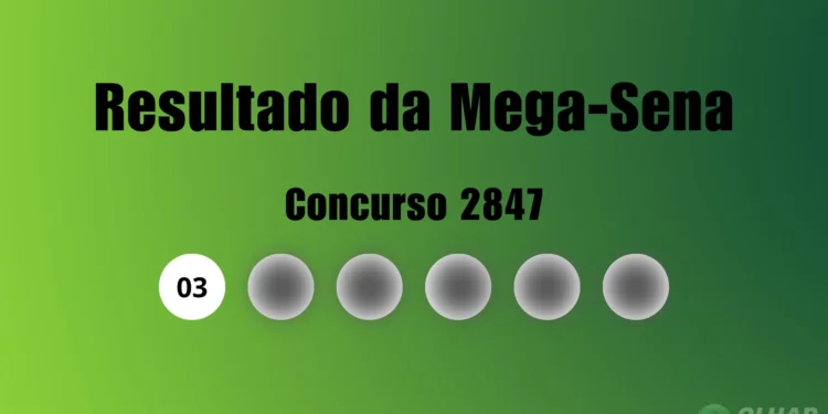 Mega-Sena 2848: veja resultado de hoje, quinta-feira (3)